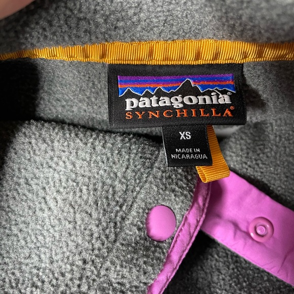 Patagonia Synchilla fleece pullover sweater sweatshirt jacket gray purple - Picture 8 of 9